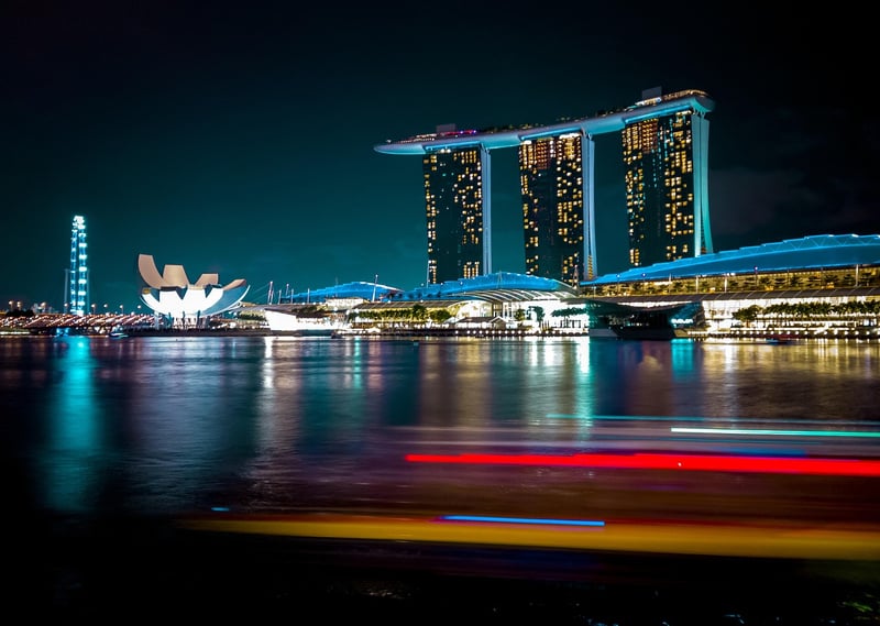 Singapore skyline at night